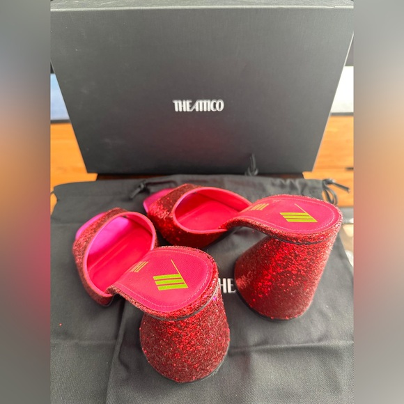 The Attico Devon Open-Toe Glitter Sandals, size 9 - Picture 3 of 5